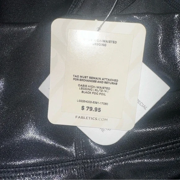 Fabletics black metallic, high waisted, straight leg, NWT! - Picture 8 of 12
